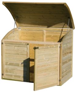 Cache poubelle TOPAZE double compartiment en bois